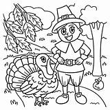 Premium Vector  Thanksgiving Pilgrim Boy And Turkey Coloring Page sketch template