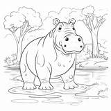 Hippo Coloring Pages  Coloring Corner sketch template