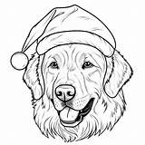Premium AI Image  Santas Canine Helper Coloring Page Featuring An sketch template