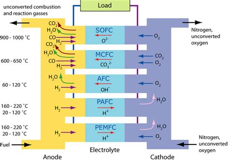 DoITPoMS - TLP Library Fuel Cells - Types of fuel cells - The diagram ...