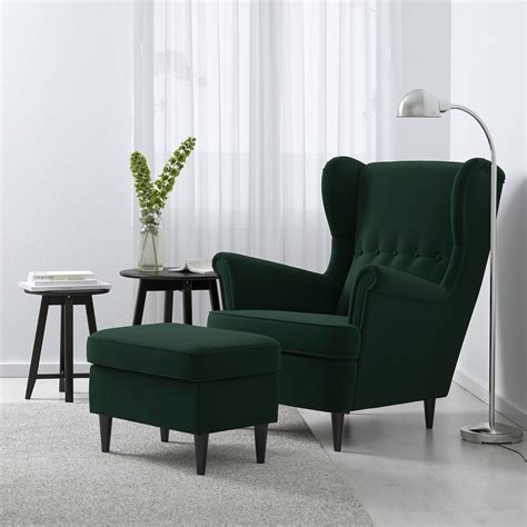 STRANDMON Armchair - Djuparp dark green - IKEA