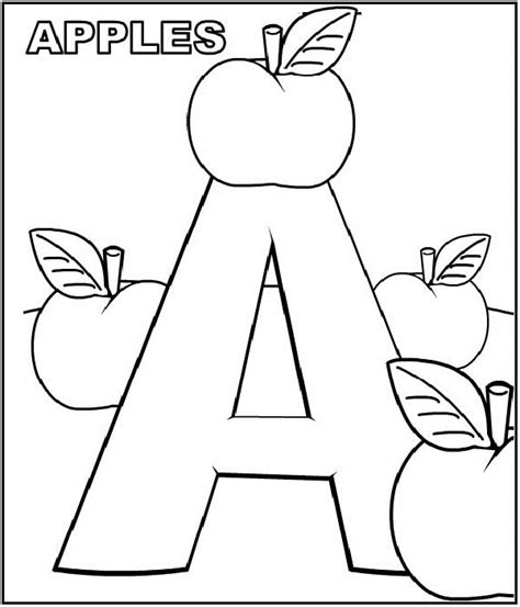 Apple Coloring Pages for Kids - K4 Feed