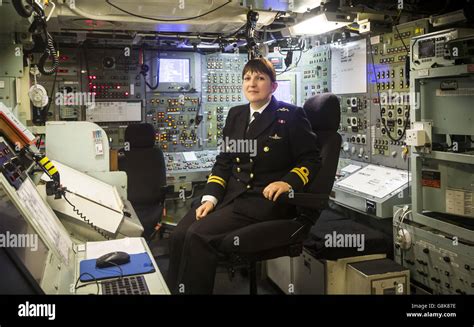 Lt Alexandra Olsson, the UK's first female submariner, in the control ...