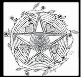 Wiccan Pentagram Drawings Sketch Coloring Page sketch template