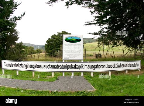 The longest place name in the world New Zealand Maori language Stock Photo - Alamy