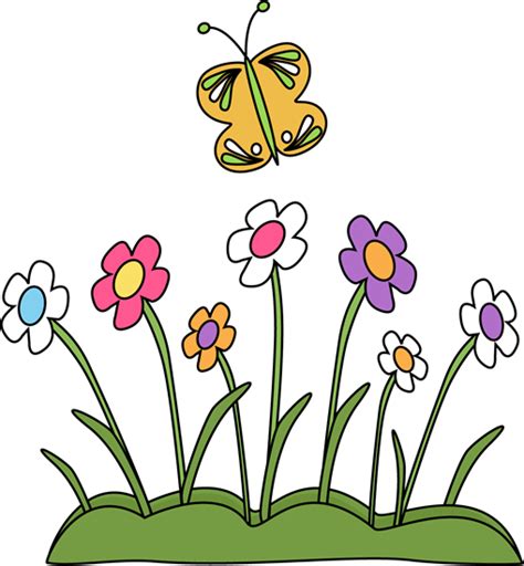 Butterfly and Flowers Clip Art - Butterfly and Flowers Image | Free clip art, Butterfly clip art ...