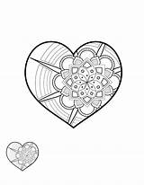 Free Mandala Heart Coloring Page Template To Edit Online sketch template