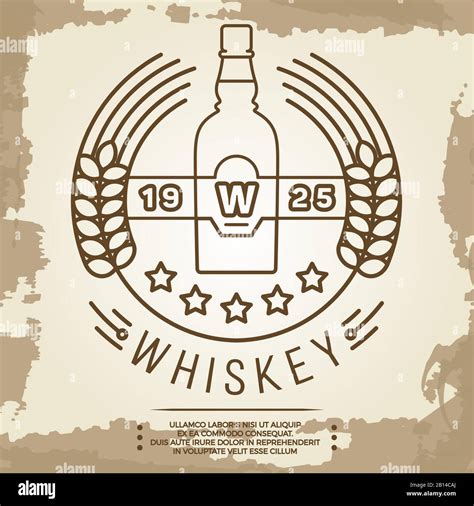 Vintage-Whisky-Label-Design - Retro-Drink-Poster. Whiskey-lineares ...