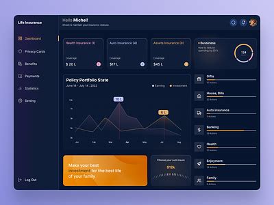 Inaurance Dashboard designs, themes, templates and downloadable graphic elements on Dribbble
