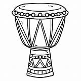 African Drum Coloring Page sketch template