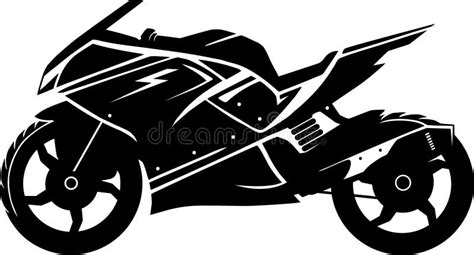 Black and White Motorcycle Silhouette Stock Vector - Illustration of sport, motorcycle: 123925861