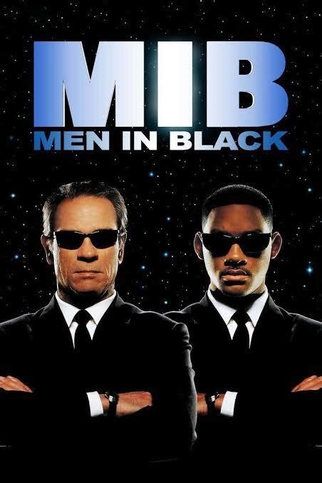 In the poster of the movie “Men in Black”, the word “Black” is under ...