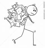 Crumpled Paper Cartoon Coloring Page Line Art Of A Businessman  sketch template