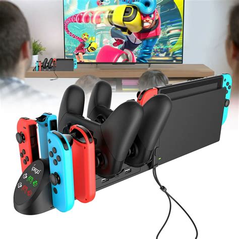 [Upgrade Version] Controller Charger for Nintendo Switch, TSV 6-in-1 Charging Station Docking ...