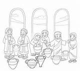 Sunday School Coloring Pages Jesus Turns Water into Wine For Kids sketch template