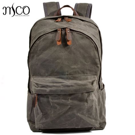 Women Waterproof Canvas Daypacks Unisex Vintage Backpacks Anti thief Man Large capacity Travel ...