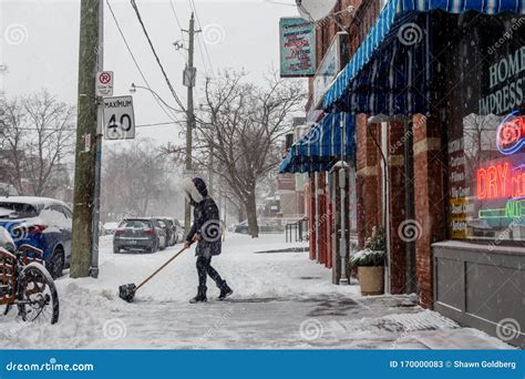 TORONTO, ONTARIO, CANADA - JANUARY 19, 2020: Toronto City Streets after ...