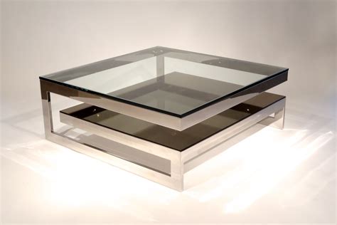 Contemporary Coffee Table Glass - Modern Luxury Large Square Coffee Table Glass Ebony Stainless ...