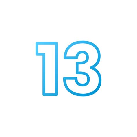 Number 13 Generic Gradient icon