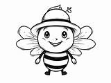 Sweet Honey Bee Coloring  Page sketch template