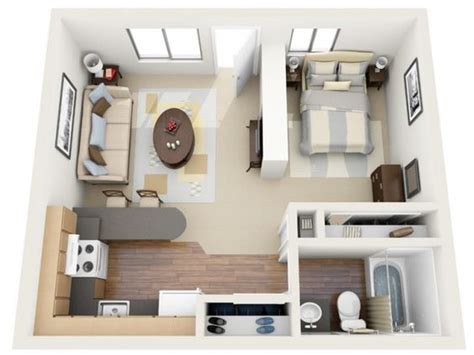 3D Floor Plan image 0 for the Studio Floor Plan 400 sqft | Studio ...