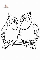 Coloring Page Lovebird Parrots For Kids  Play Online Free sketch template
