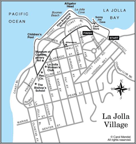 Map of La Jolla walking tour