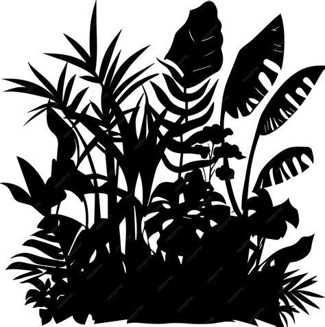 Premium Vector | Jungle tree vector silhouette illustration