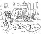 Adult Fireplace Coloring Pages Coloring Pages sketch template