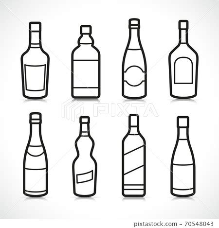 Vector alcohol bottles icons set - Stock Illustration [70548043] - PIXTA