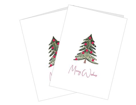 Merry Wishes Christmas Cards, Christmas Tree Holiday Card Set, Set of ...