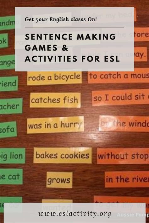 Sentences Structure Games: Top 20 | Sentence Building Activities ESL | Sentence writing ...