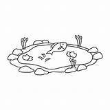 How To Draw A Pond sketch template