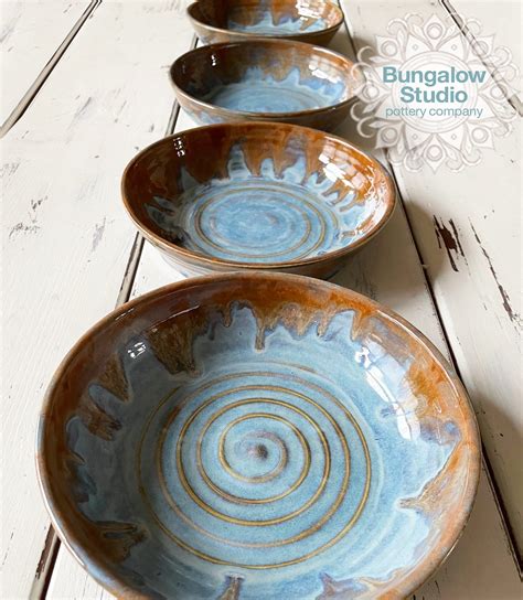 Ceramic Pasta Bowl Set, Ceramic Salad Bowls, Pottery Bowls - Etsy