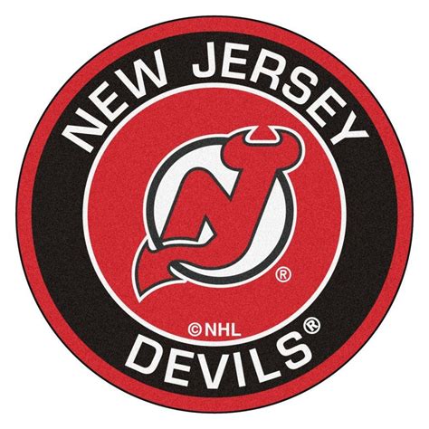 FANMATS NHL New Jersey Devils Black 2 ft. 3 in. x 2 ft. 3 in. Round Accent Rug-18878 - The Home ...