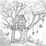 Treehouse 2  Coloring Pages 5 Etsy sketch template