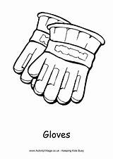 Gloves Colouring Page sketch template