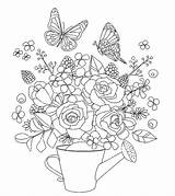 Flower Bouquet Coloring Pages Adult sketch template
