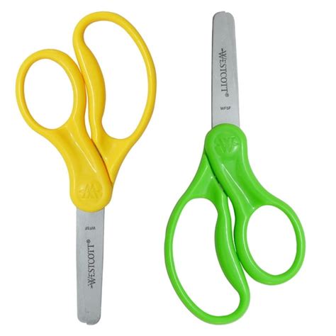 Westcott 5" Blunt Kids' Classroom Scissors, 2 Pack, Assorted Colors ...