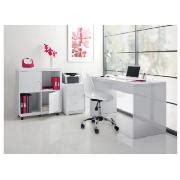 Viva High Gloss Office Desk, White - review, compare prices, buy online