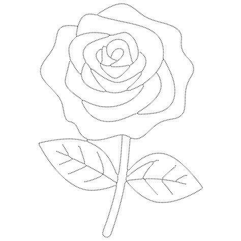 Nice Rose Flower Tracing coloring page - Download, Print or Color Online for Free