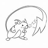 Raichu Pokemon Coloring Page sketch template