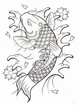 KOI Fish coloring Pages For Adults sketch template