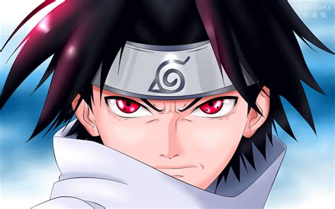 Download wallpapers Sasuke Uchiha, red eyes, ninja Sharingan, manga ...