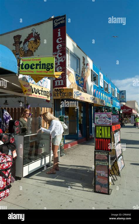 Shops / stores at Venice Beach, Ocean Front Walk, The Boardwalk, Los Angeles, California, USA ...