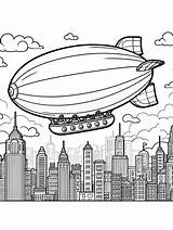 Airship Coloring Pages sketch template