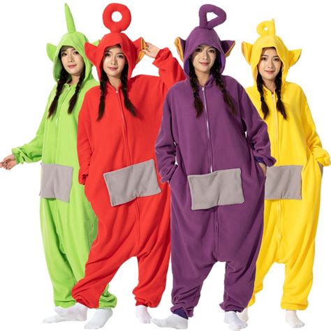 Teletubbies Onesie Laa-Laa Dipsy Tinky-Winky Po Halloween Group Costume For Unisex Style Party ...