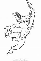 Young Tarzan Coloring Pages sketch template