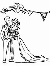 Stunning Rural Wedding Coloring Page · Creative Fabrica sketch template