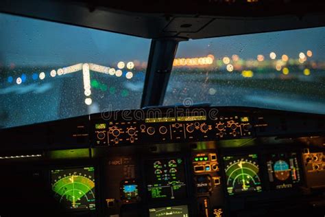 Commercial Airliner Airplane Flight Cockpit during Takeoff Stock Photo - Image of people ...